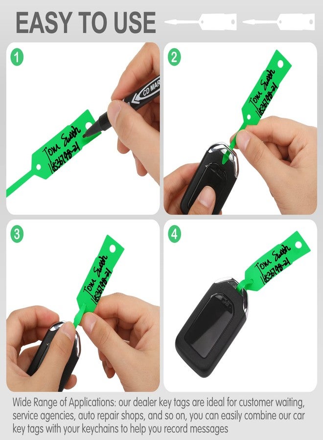 Woanger 2000 Pieces Self Locking Arrow Key Tags Car Key Labels Self Lock Identifierscar Parts Tags with 5 Pcs Black Pens for Office Automotive Shop Supplies(4 1/2 x 3/4 Inch,Bright Colors) - Image 4